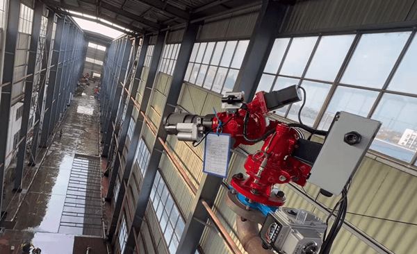 The Auto-tracking fire monitor is now fully assembled, tested, and will be dispatched shortly The Auto-tracking fire monitor is now fully assembled, tested, and will be dispatched shortly